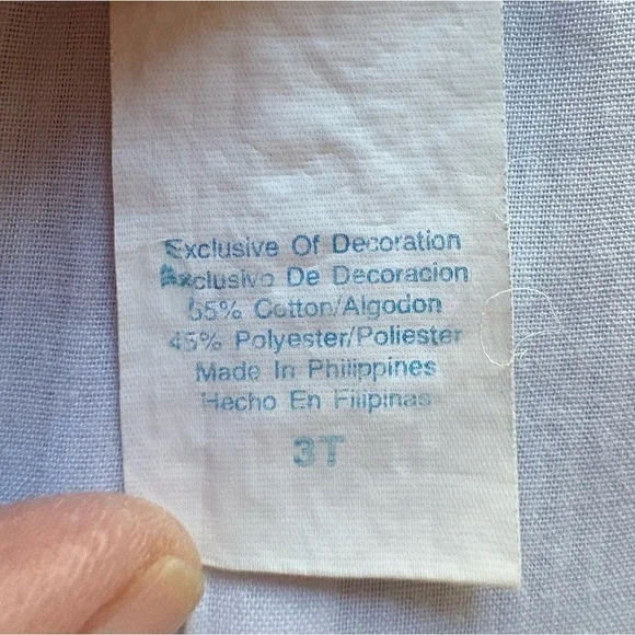 Samara 3T Vintage blue and white Striped Jon-Jon with Baseball/B applique - Picture 7 of 14